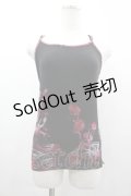 gouk / 梅柄キャミソール  黒×赤 I-26-03-14-030-GO-TO-TE-ZI