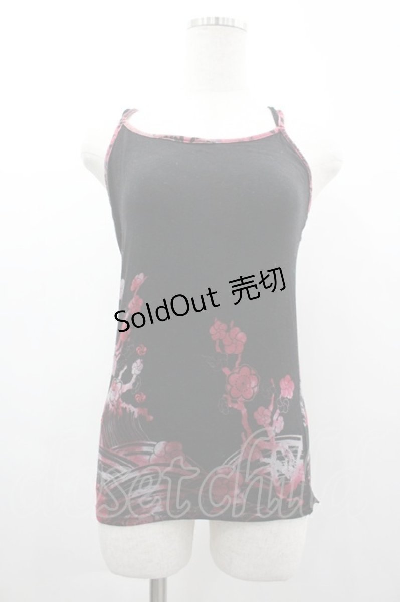 画像1: gouk / 梅柄キャミソール  黒×赤 I-26-03-14-030-GO-TO-TE-ZI (1)