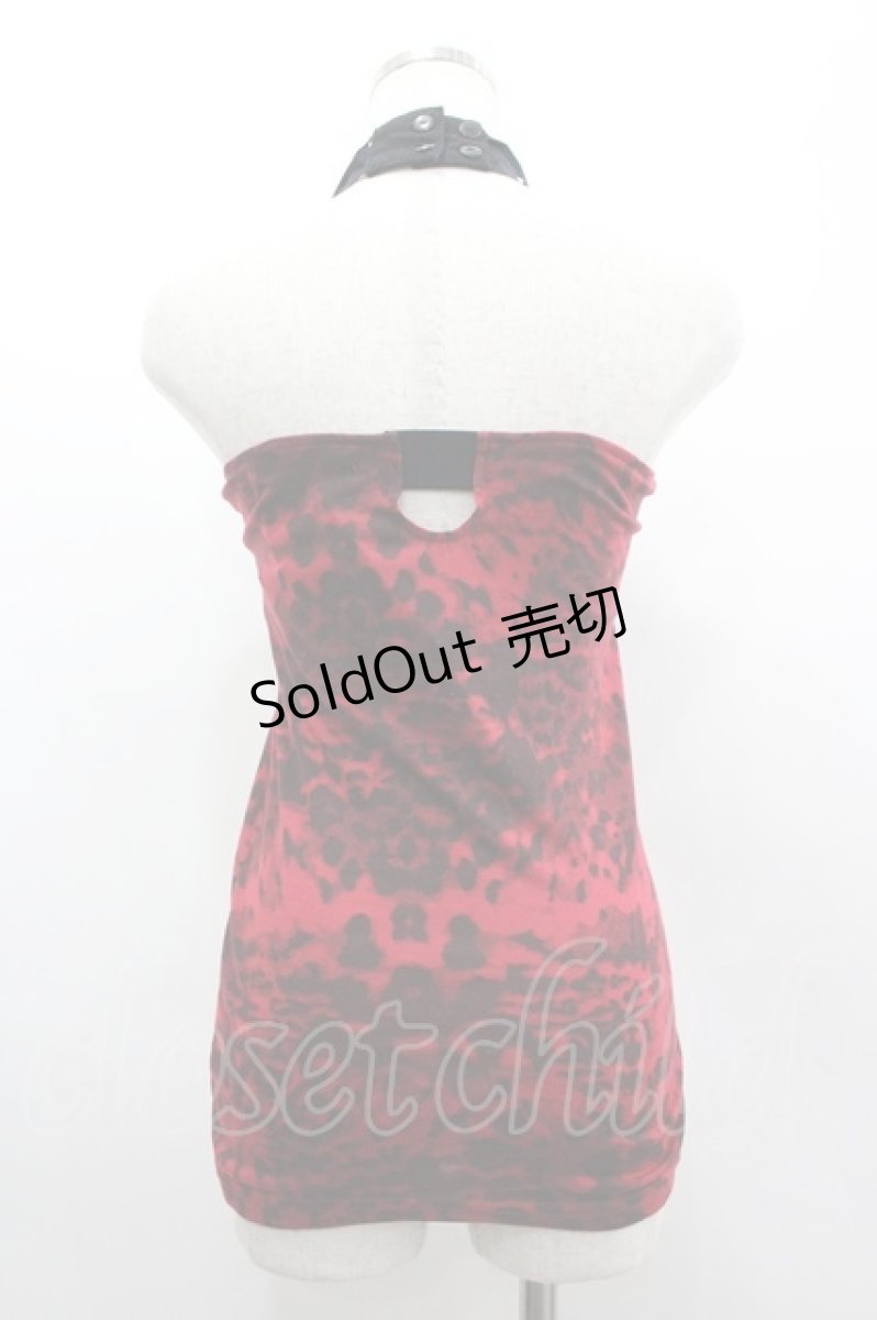 画像2: SEX POT ReVeNGe / クロスホルターレオパードキャミ M 赤×黒 I-26-03-14-031-SP-TO-TE-ZI (2)