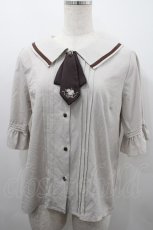 画像1: axes femme / タイ付ブラウス  ベージュ I-26-03-16-001-AX-BL-SA-ZI (1)