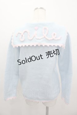 画像3: Nile Perch / セーラー襟モチーフニットカーディガン  サックスｘピンク I-26-03-16-028-LO-TO-SA-ZI