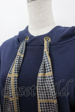 画像2: Fi.n.t / 千鳥柄スカーフデザインパーカー  ネイビー I-26-03-16-029-CA-TO-SA-ZI