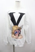 MILKBOY / VALENTINE SUCKS スウェット  白Ｘ黒 I-26-03-16-033-MB-TO-SA-ZI