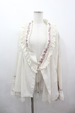 画像1: Ozz oneste / 刺繍フリル姫袖カーディガン  生成り I-26-03-16-036-OO-TO-SA-ZI