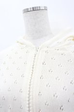 画像2: PINK HOUSE / 透かしニットロングフードカーディガン  アイボリー I-26-03-16-038-LO-TO-SA-ZI (2)