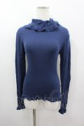 PINK HOUSE / ボタンハイネックニットトップス  ネイビー I-26-03-16-040-LO-TO-SA-ZI