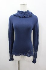 画像1: PINK HOUSE / ボタンハイネックニットトップス  ネイビー I-26-03-16-040-LO-TO-SA-ZI (1)