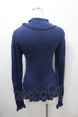 画像3: PINK HOUSE / ボタンハイネックニットトップス  ネイビー I-26-03-16-040-LO-TO-SA-ZI (3)