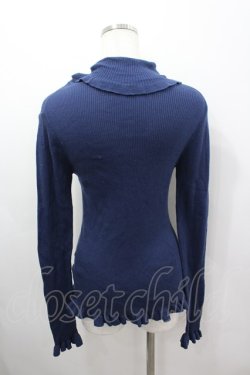 画像3: PINK HOUSE / ボタンハイネックニットトップス  ネイビー I-26-03-16-040-LO-TO-SA-ZI
