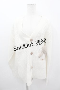 画像1: Karl Helmut / くまモチーフニットカーディガン  アイボリー I-26-03-16-042-EL-TO-SA-ZI