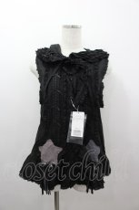 画像1: PINK HOUSE / 星形ワッペン付き配色フリルベスト  黒 I-26-03-16-043-LO-TO-SA-ZI (1)