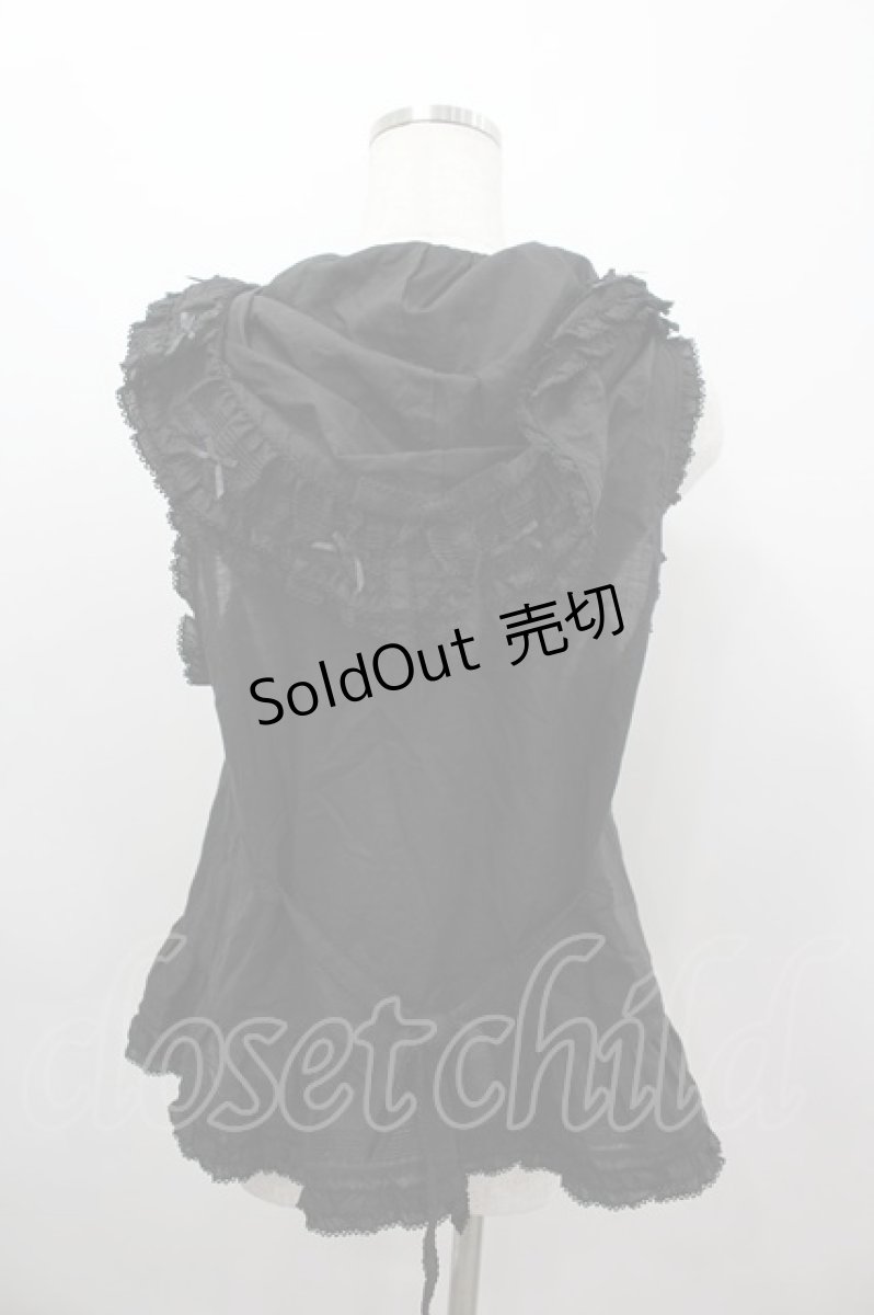 画像3: PINK HOUSE / 星形ワッペン付き配色フリルベスト  黒 I-26-03-16-043-LO-TO-SA-ZI (3)