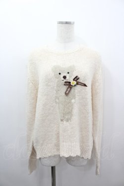 画像1: PINK HOUSE / ひなぎくテディモチーフニット  キナリ I-26-03-16-044-LO-TO-SA-ZI