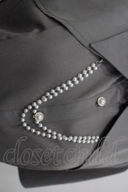 画像2: axes femme / パールチェーン半袖ブラウス  グレーＸ白 I-26-03-16-005-AX-BL-SA-ZI