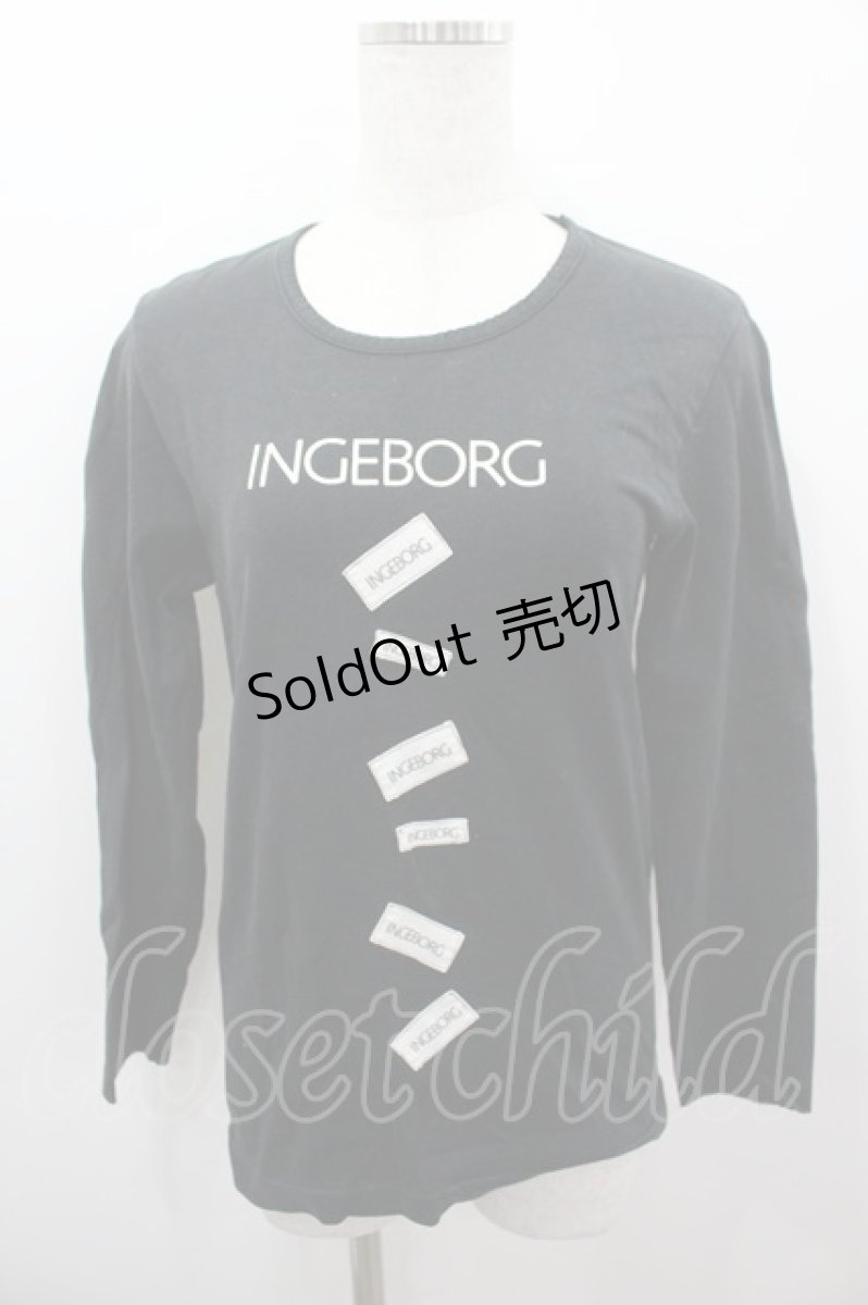 画像1: INGEBORG / ロゴワッペンカットソー  黒Ｘ白 I-26-03-16-050-LO-TO-SA-ZI (1)