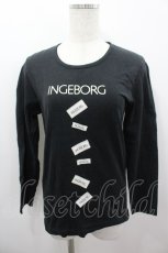 画像1: INGEBORG / ロゴワッペンカットソー  黒Ｘ白 I-26-03-16-050-LO-TO-SA-ZI (1)