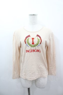 画像1: INGEBORG / ロゴ刺繍カットソー  アイボリーＸ赤 I-26-03-16-051-LO-TO-SA-ZI