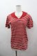 画像1: PINK HOUSE / セーラー襟ボーダー半袖カットソー  赤 I-26-03-16-054-LO-TO-SA-ZI (1)