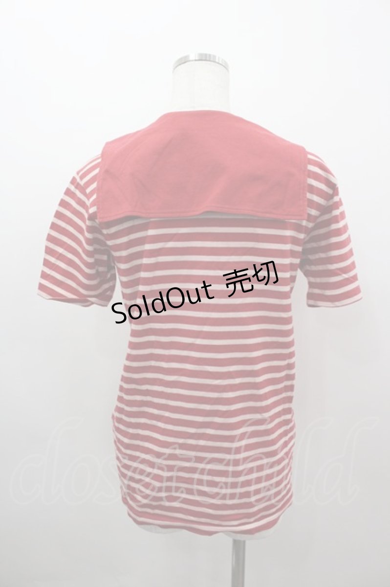 画像3: PINK HOUSE / セーラー襟ボーダー半袖カットソー  赤 I-26-03-16-054-LO-TO-SA-ZI (3)