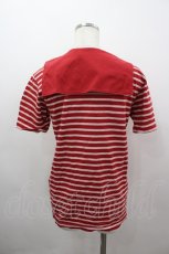 画像3: PINK HOUSE / セーラー襟ボーダー半袖カットソー  赤 I-26-03-16-054-LO-TO-SA-ZI (3)