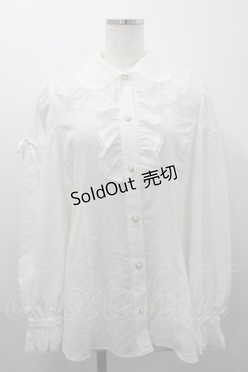 画像1: MIHO MATSUDA / はしごレース袖ブラウス L 白 I-26-03-16-006-GO-BL-SA-ZI (1)