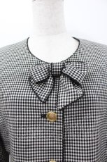 画像2: KANEKO ISAO / チェックリボンジャケット  黒Ｘ白チェック I-26-03-16-057-EL-JA-SA-ZI (2)