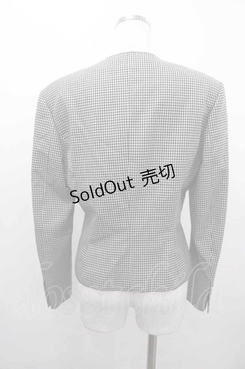 画像3: KANEKO ISAO / チェックリボンジャケット  黒Ｘ白チェック I-26-03-16-057-EL-JA-SA-ZI (3)