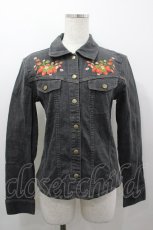 画像1: PINK HOUSE / いちご刺繍デニムジャケット  黒デニム I-26-03-16-059-LO-JA-SA-ZI (1)