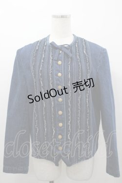 画像1: WONDERFUL WORLD / ピンタックフリルデニムジャケット  青デニム I-26-03-16-060-LO-JA-SA-ZI