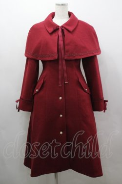 画像1: axes femme / ダブルボタンケープコート  ワイン I-26-03-16-063-AX-JA-SA-ZI