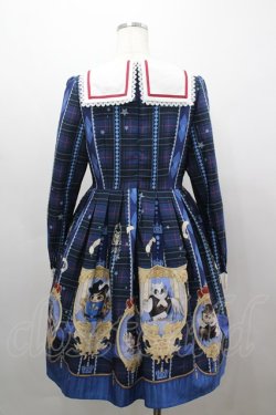 画像3: MiKi（海外ロリータブランド） / フクロウ額縁チェックセーラー襟ワンピース  青Ｘチェック I-26-03-16-065-LO-OP-SA-ZI