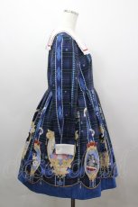 画像4: MiKi（海外ロリータブランド） / フクロウ額縁チェックセーラー襟ワンピース  青Ｘチェック I-26-03-16-065-LO-OP-SA-ZI (4)