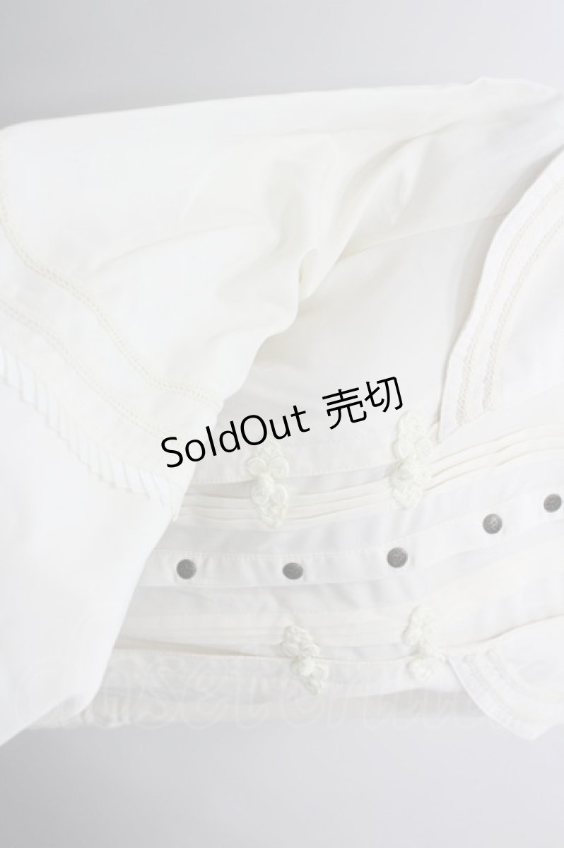 画像2: Desoro Works / チャイナスナップボタンブラウス  生成り I-26-03-16-007-GO-BL-SA-ZI (2)