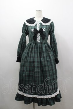 画像1: Eri Aino's collaboration / シャーロットの水曜日 ワンピース S グリーンチェック I-26-03-16-068-PU-TO-SA-ZI