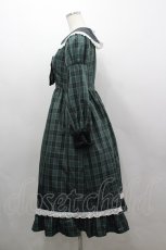 画像2: Eri Aino's collaboration / シャーロットの水曜日 ワンピース S グリーンチェック I-26-03-16-068-PU-TO-SA-ZI (2)