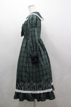 画像2: Eri Aino's collaboration / シャーロットの水曜日 ワンピース S グリーンチェック I-26-03-16-068-PU-TO-SA-ZI