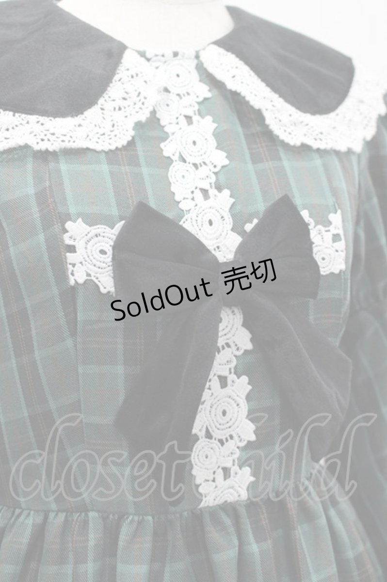 画像5: Eri Aino's collaboration / シャーロットの水曜日 ワンピース S グリーンチェック I-26-03-16-068-PU-TO-SA-ZI (5)