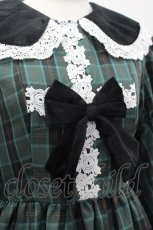 画像5: Eri Aino's collaboration / シャーロットの水曜日 ワンピース S グリーンチェック I-26-03-16-068-PU-TO-SA-ZI (5)