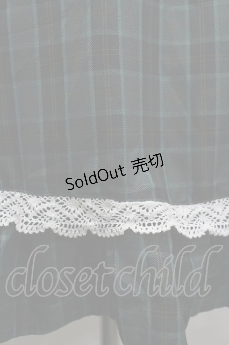 画像6: Eri Aino's collaboration / シャーロットの水曜日 ワンピース S グリーンチェック I-26-03-16-068-PU-TO-SA-ZI (6)
