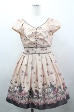 画像1: Secret Honey / ローズ柄ワンピース（眠れる森の美女ver.）  ピンクベージュ I-26-03-16-079-CA-OP-SA-ZI (1)