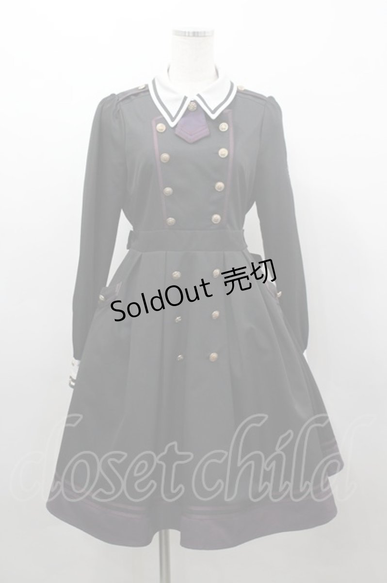 画像1: Amavel / Starry Medalミリタリーワンピース  黒Ｘ白 I-26-03-16-080-CA-OP-SA-ZI (1)