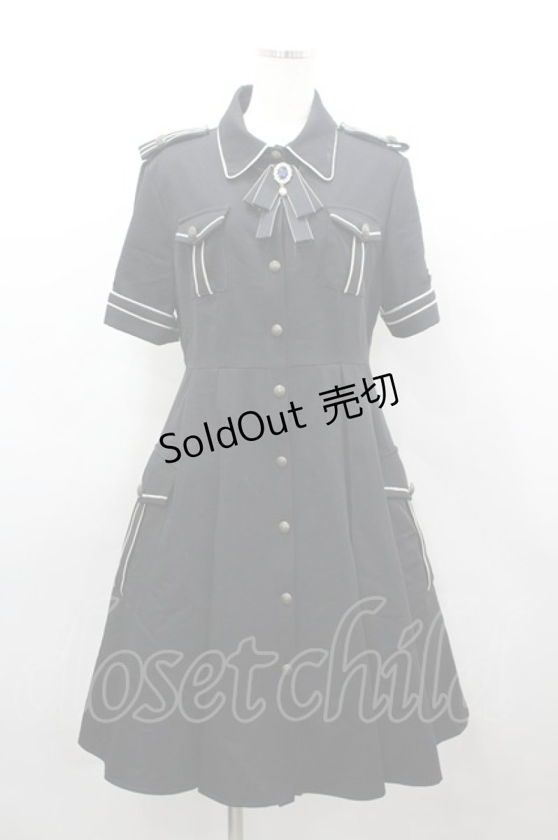 画像1: LOLITAその他(お買取対象外) / リボンビジュー付き半袖ワンピース  黒Ｘ白 I-26-03-16-083-LO-OP-SA-ZI (1)