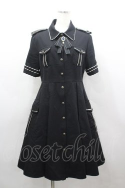 画像1: LOLITAその他(お買取対象外) / リボンビジュー付き半袖ワンピース  黒Ｘ白 I-26-03-16-083-LO-OP-SA-ZI