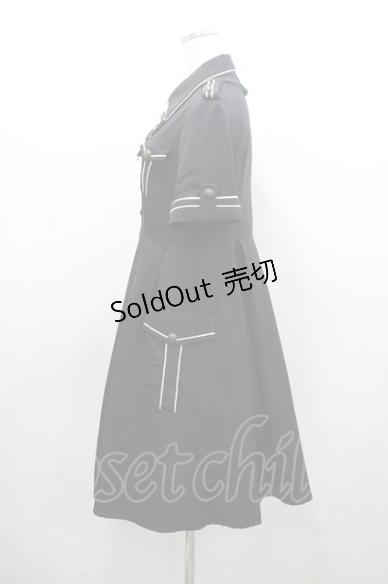 画像2: LOLITAその他(お買取対象外) / リボンビジュー付き半袖ワンピース  黒Ｘ白 I-26-03-16-083-LO-OP-SA-ZI (2)