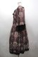 画像2: OZZ ANGELO / 胸元レース&総柄半袖ワンピース  ボルドー I-26-03-16-086-OO-OP-SA-ZI (2)