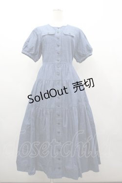 画像1: PINK HOUSE / ティアードワンピース  青 I-26-03-16-088-LO-OP-SA-ZI