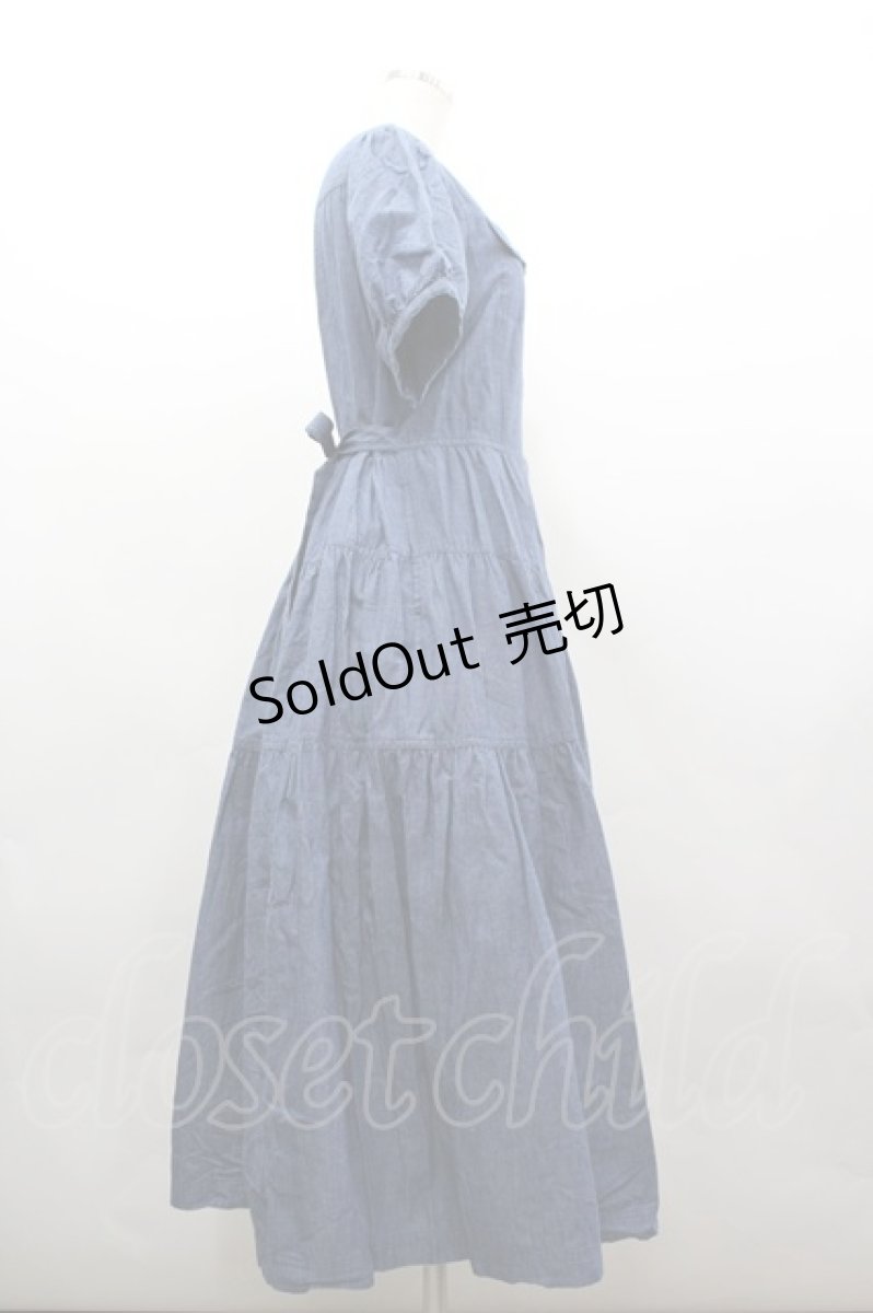 画像4: PINK HOUSE / ティアードワンピース  青 I-26-03-16-088-LO-OP-SA-ZI (4)