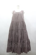 画像1: PINK HOUSE / ローンノースリーブチェックワンピース  黒Ｘ赤チェック I-26-03-16-089-LO-OP-SA-ZI (1)