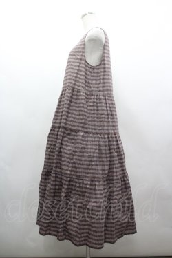 画像2: PINK HOUSE / ローンノースリーブチェックワンピース  黒Ｘ赤チェック I-26-03-16-089-LO-OP-SA-ZI