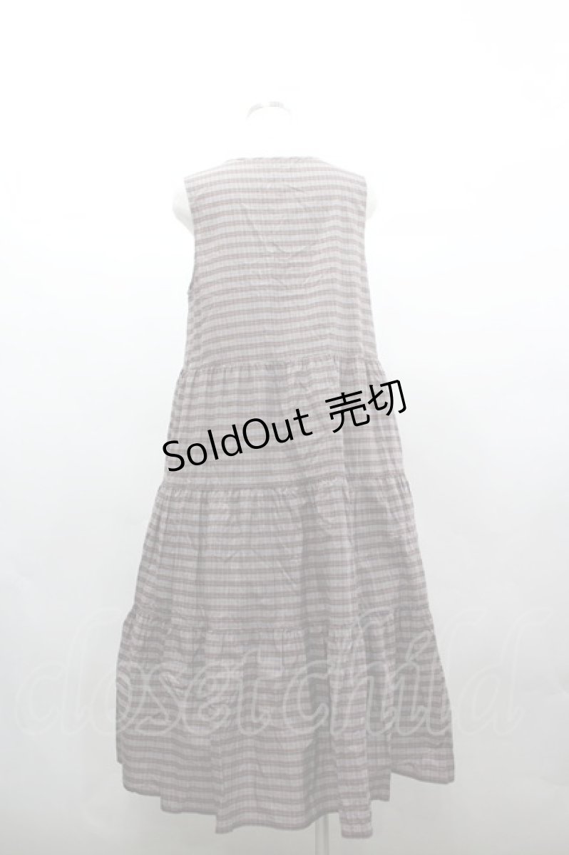 画像3: PINK HOUSE / ローンノースリーブチェックワンピース  黒Ｘ赤チェック I-26-03-16-089-LO-OP-SA-ZI (3)